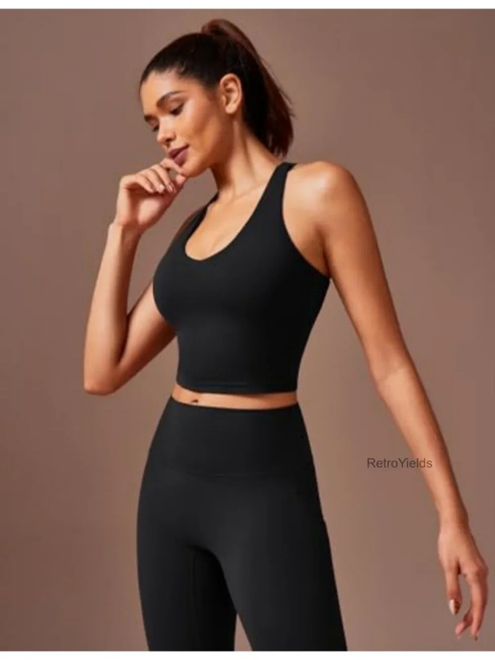IUGA Longline Sports Bra Women Racerback Yoga Crop Tank with Removable Pads